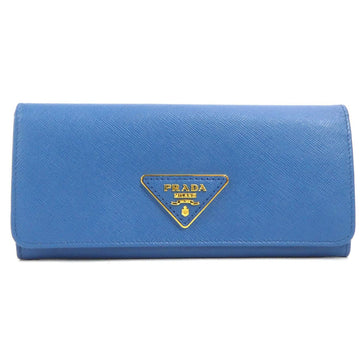 PRADA long wallet leather blue ladies