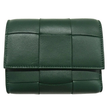 BOTTEGA VENETA BOTTEGAVENETA Wallet Women's Cassette Trifold Leather Green