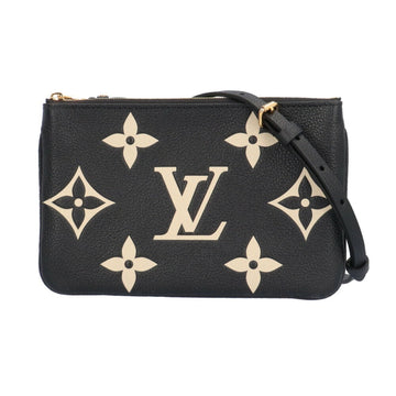 LOUIS VUITTON Pochette Double Zip Monogram Emprene Shoulder Bag M80787 Black Ladies