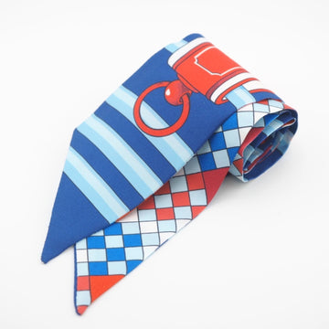 HERMES/ Twilly Colliers de chiens remix scarf blue ladies