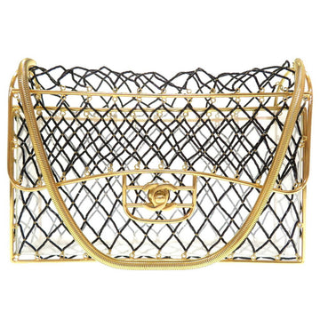 Chanel matelasse beads gold shoulder bag coco mark turnlock black