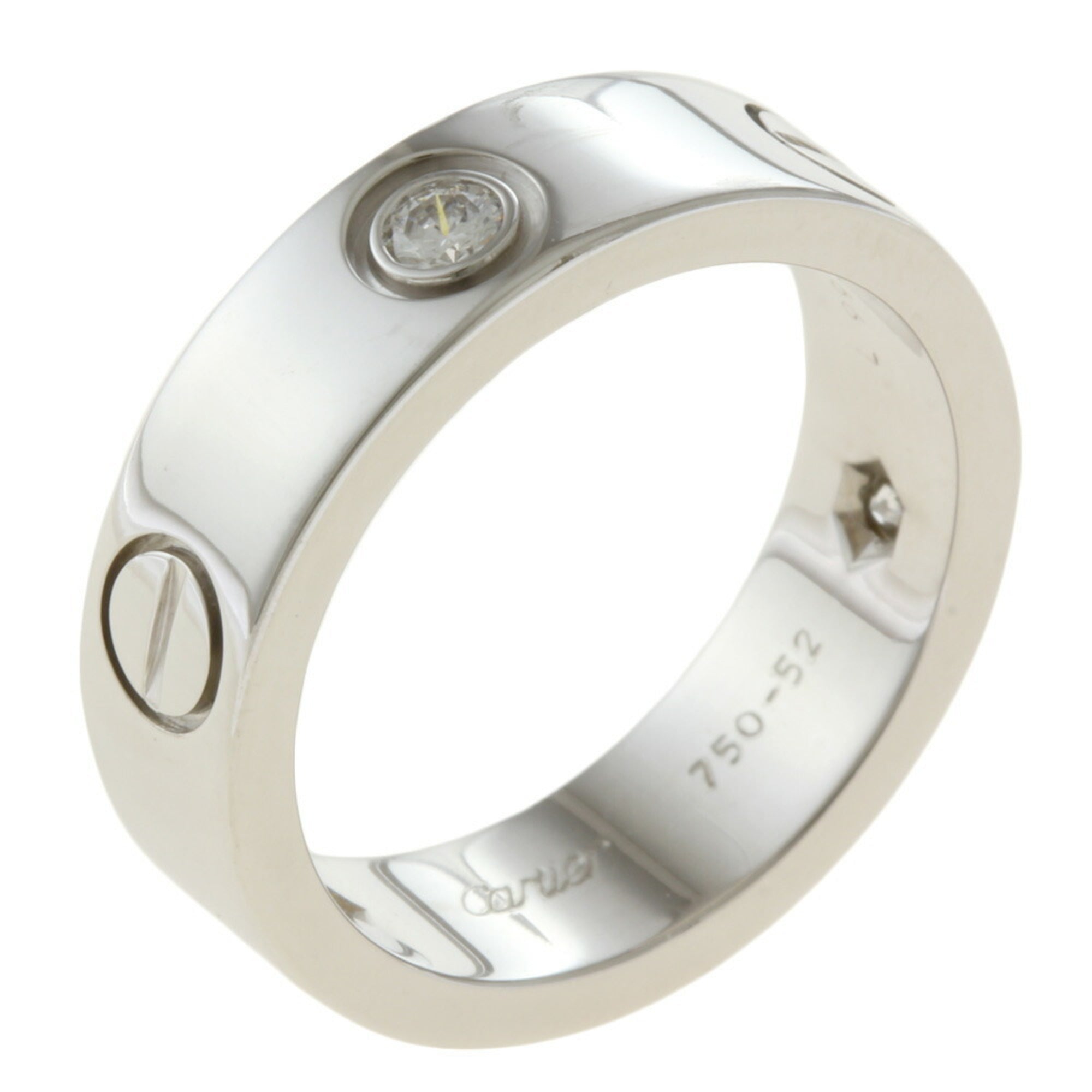 CARTIER Love Ring No. 12 18k K18 White Gold Diamond Women s