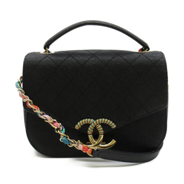 CHANEL Matelasse Shoulder Bag Black Caviar Skin [Grained Calf]