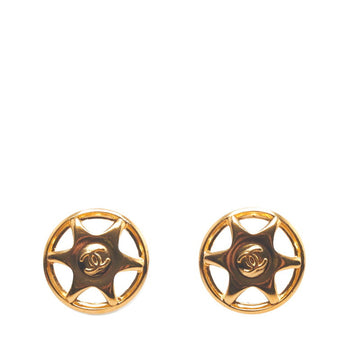 CHANEL coco mark earrings gold plated ladies