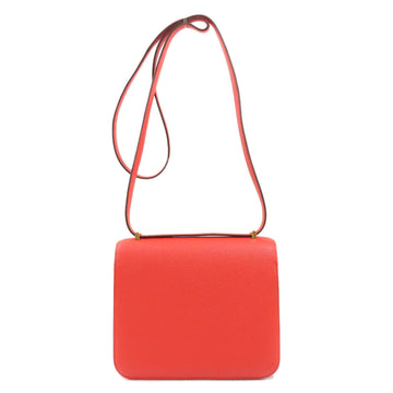 HERMES Constance Mini Red Shoulder Bag Epson Ladies
