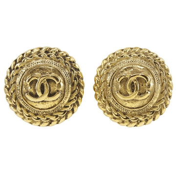 CHANEL COCO Mark Earrings Vintage Gold Plated Made in France Approx. 23.8g Women's