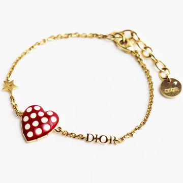 DIOR HOMME Lacquer Metal Capsule Collection Red Heart Block Charm Bracelet 6.0g 15~19cm Women's