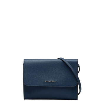 BURBERRY shoulder bag blue leather ladies