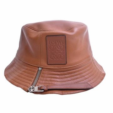 LOEWE Leather Fisherman Hat Bucket #57 112.10.010 Brown Ladies