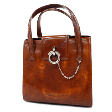 CARTIER[3yc2495] Auth  handbag panthere enamel brown silver metal