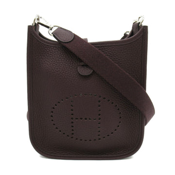 HERMES Evelyn TPM Shoulder Bag Brown Taurillon Clemence leather