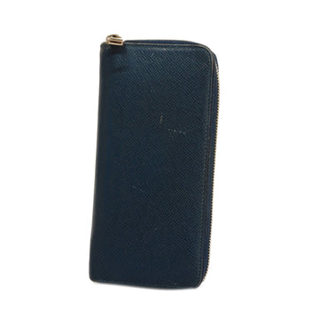LOUIS VUITTONAuth  Taiga Zippy Wallet Vertical M30510 Long Wallet Blue marine