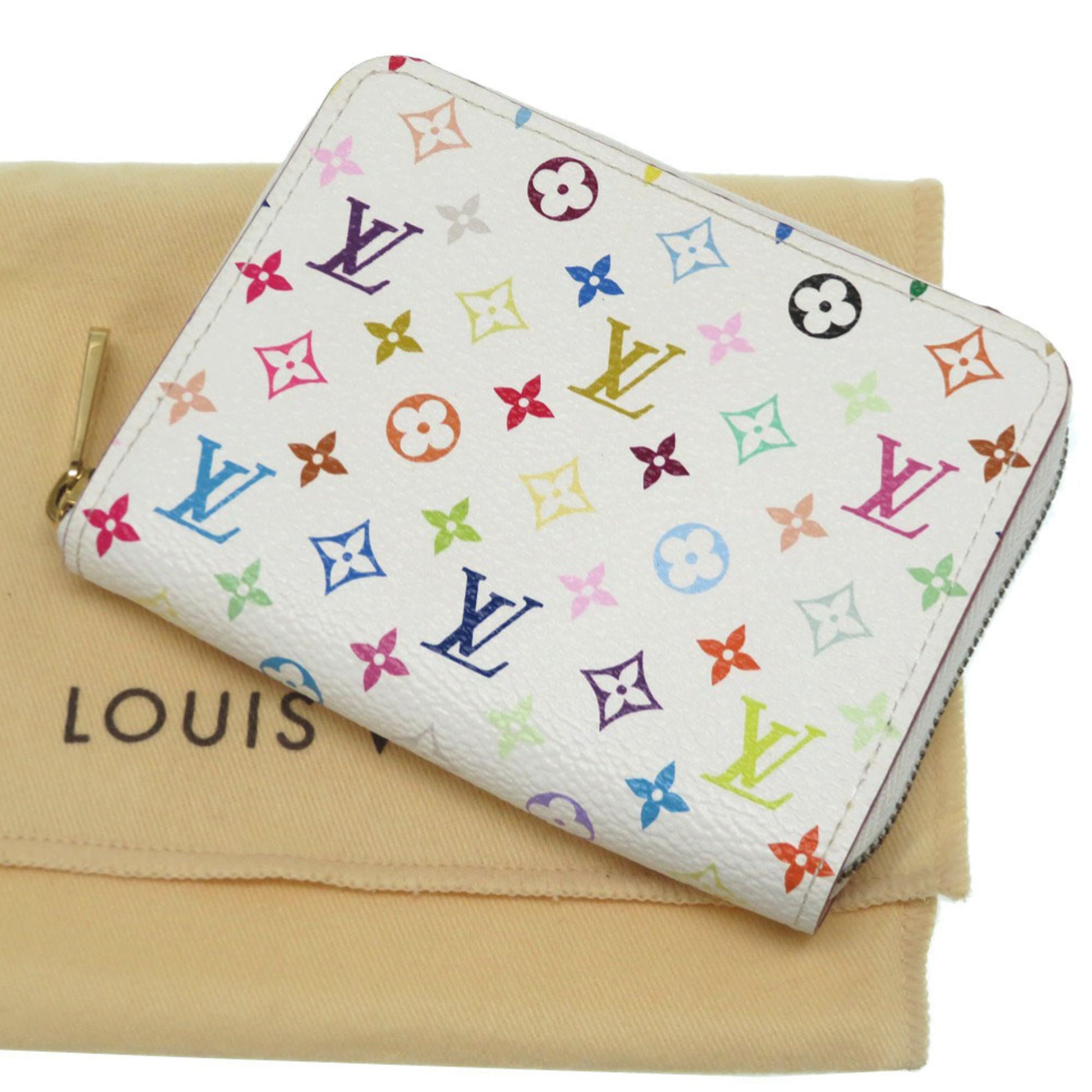 Louis Vuitton, Bags, Louis Vuitton Monogram Multicolor Zippy Coin Purse  White M9374 Lv Auth St36