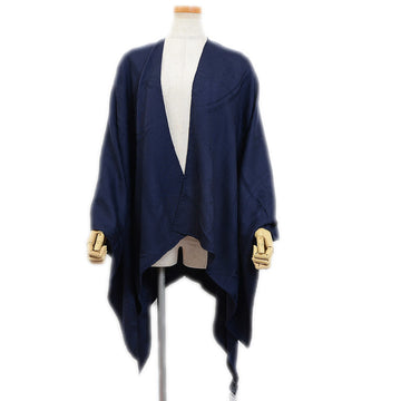 HERMES large stole shawl cashmere/silk navy