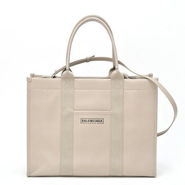 BALENCIAGA Hardware Tote Bag 671400 Leather Beige