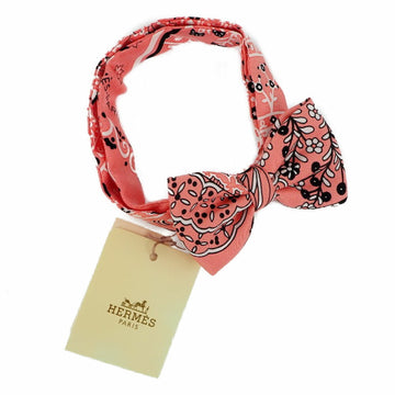 HERMES Nu Papillon Other Fashion Goods FLEURS ET PAPILLONS DE TISSU Bow Tie Silk Rose Malabar Pink Unisex S Rank