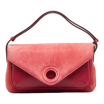 LOEWE handbag red suede leather ladies