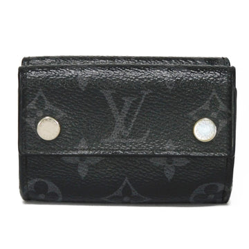 LOUIS VUITTON Trifold Wallet Discovery Compact LV Logo W Hook Snap Button Monogram Eclipse M67630 Men's Billfold