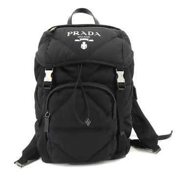 PRADA backpack rucksack nylon black 2VZ135 silver metal fittings hooded Backpack