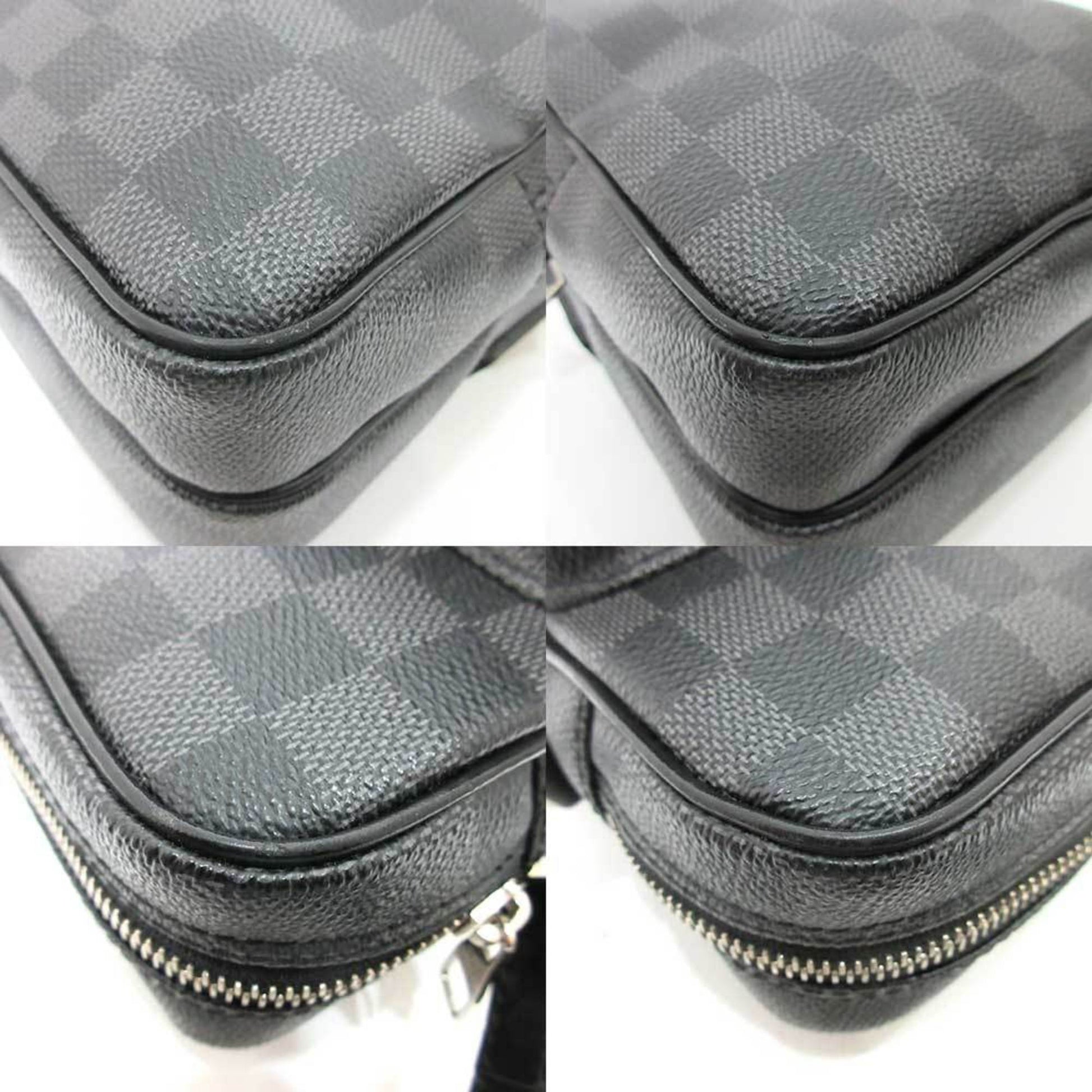 Used Auth Louis Vuitton Damier Graphite Rem N41446 Men's Shoulder Bag 