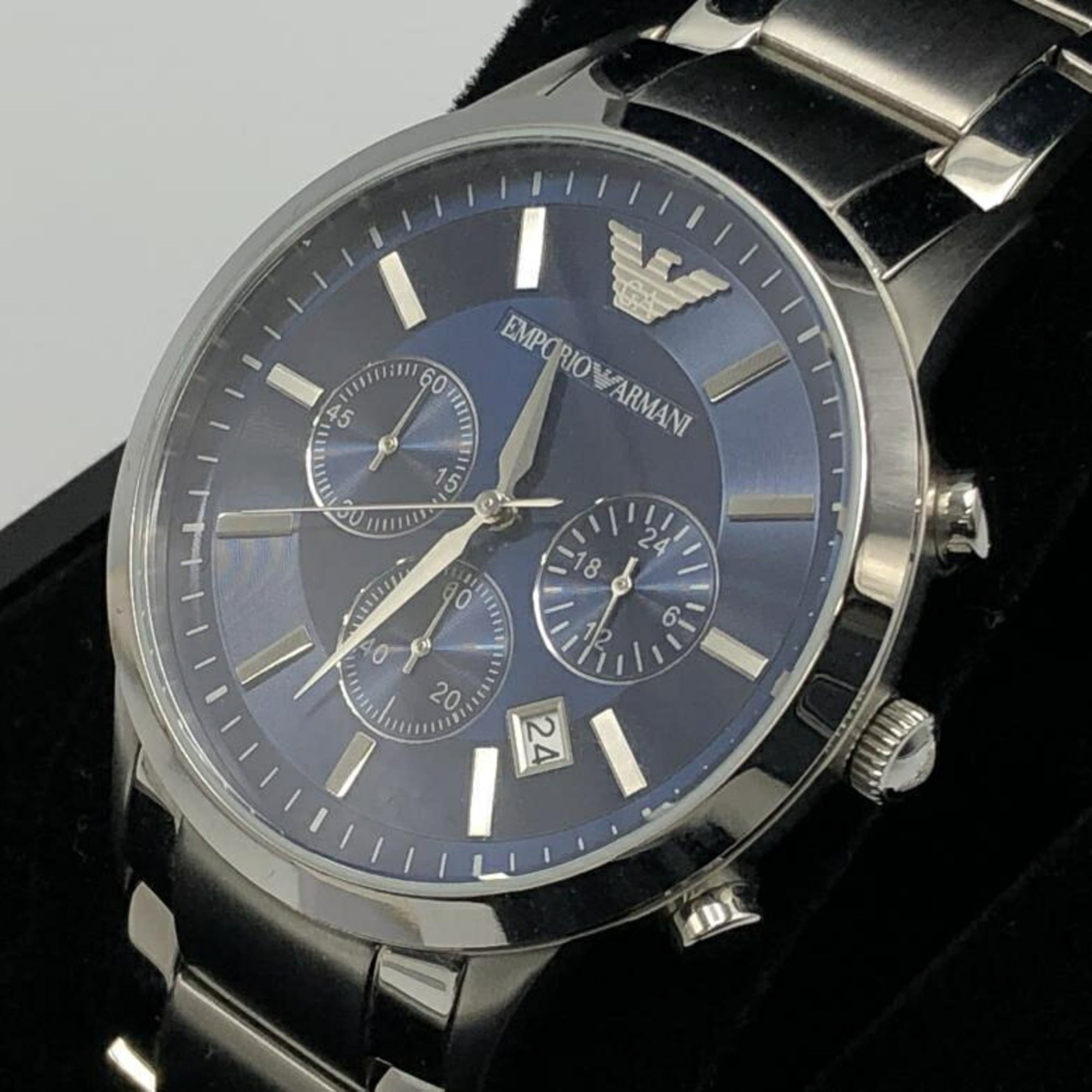 EMPORIO ARMANI AR 2448 watch navy silver