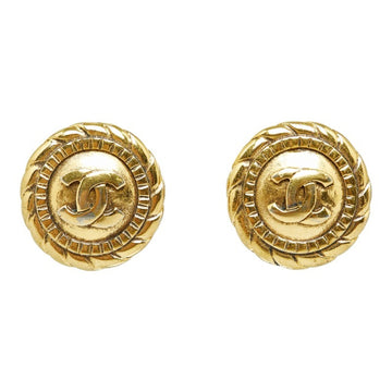 CHANEL coco mark earrings gold plated ladies