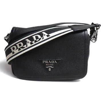 PRADA Leather 2Way Shoulder Bag Black 1BD314 2DKV F0002 Women's