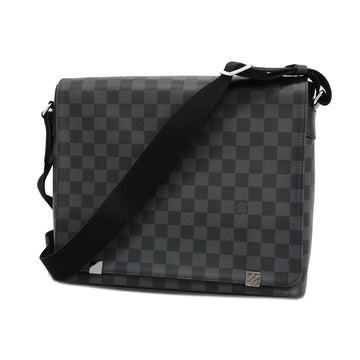 LOUIS VUITTONAuth  Damier Graphite DistrictMM NM N41029 Men's Shoulder Bag