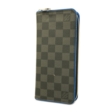 LOUIS VUITTONAuth  Damier Graphite Zippy Wallet Vertical N64436 Blue