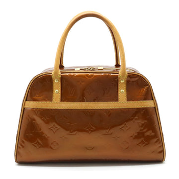 LOUIS VUITTON Monogram Verni Tompkins Square Handbag Boston Bag Enamel Calf Bronze M91103