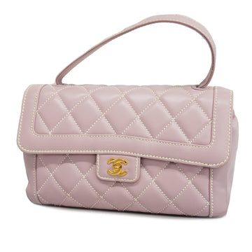 CHANELAuth  Wild Stitch Tote Bag Women's Leather Handbag Pink