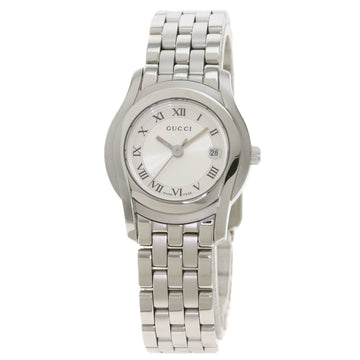 GUCCI 5500L Round Face Watch Stainless Steel Ladies