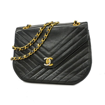 Chanel Paris Limited W Chain Women's Leather Shoulder Bag Black