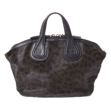 Givenchy Nightingale Mini Leopard Pattern Khaki Ladies Harako 2WAY Bag