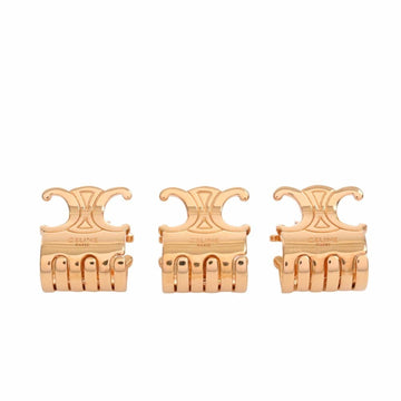 CELINE Mini Trion Owl 3 Piece Hair Accessory Set Clip Gold Women's