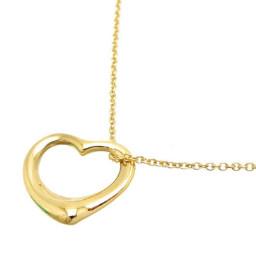 TIFFANY 750YG Open Heart Women's Necklace 750 Yellow Gold