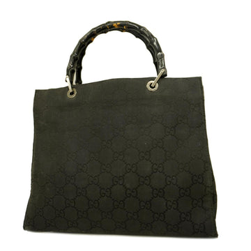 GUCCI tote bag GG nylon 002 1010 black silver hardware ladies