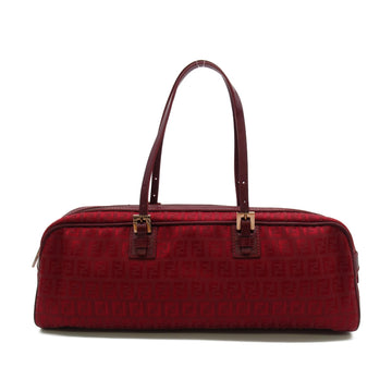 FENDI Shoulder Bag Red canvas leather