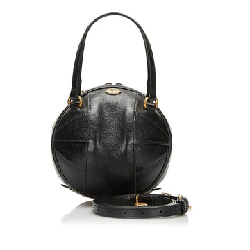 GUCCI Basketball Shape Shoulder Bag Handbag 547855 Black Leather Ladies