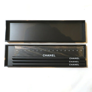 CHANEL Stationery Set 3 Pencils x Ruler Pen Case Brand Accessory Unisex