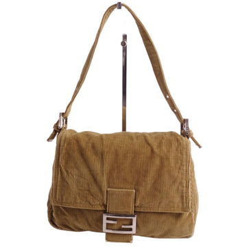 FENDI Bag Shoulder Mamma Bucket Corduroy Women's Brown