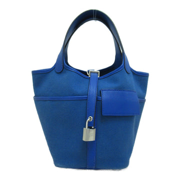 HERMES Picotin Rock Cargo PM Blue royale Tote Bag Blue Blue royale Tiole H leather canvas Swift leather