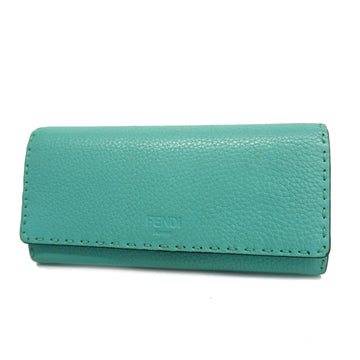 FENDIAuth  Selleria Women's Leather Long Wallet [bi-fold] Beige,Light Blue
