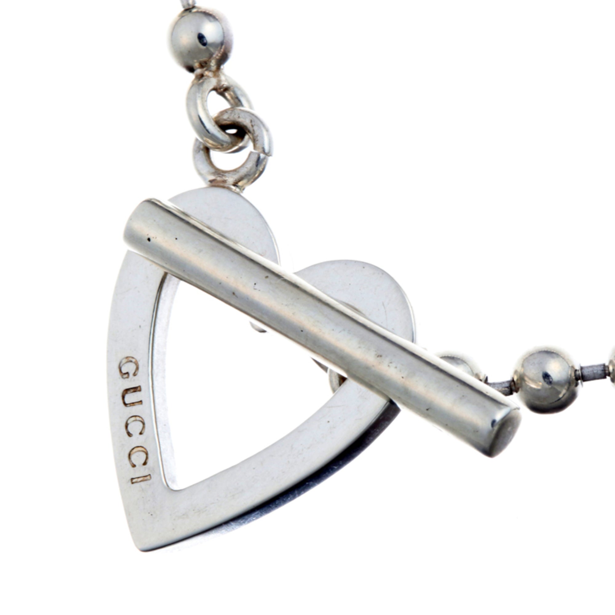 Gucci silver toggle heart on sale bracelet