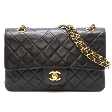 CHANEL Matelasse 25 Chain Shoulder Women's Bag Lambskin Black