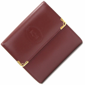 Cartier W wallet mast L3000505 Bordeaux calf leather ladies