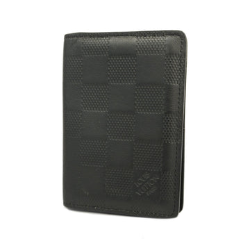 LOUIS VUITTONAuth  Damier Infini Organizer De Poche N63012 Card Case Onyx