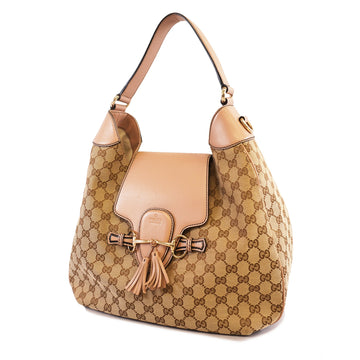 Gucci Horsebit Shoulder Bag 322226 Women's GG Canvas Beige,Pink