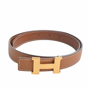 HERMES Box Calf Couchevel Constance Reversible H Belt #65 Brown 80cm Ladies