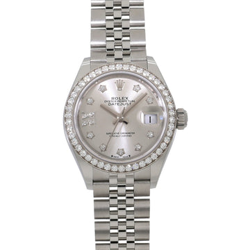 ROLEX Lady Datejust 28 279384RBR Random Silver x 9P Star/IX Diamond Ladies Watch